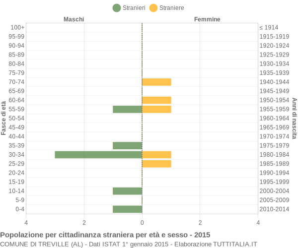 Grafico cittadini stranieri - Treville 2015