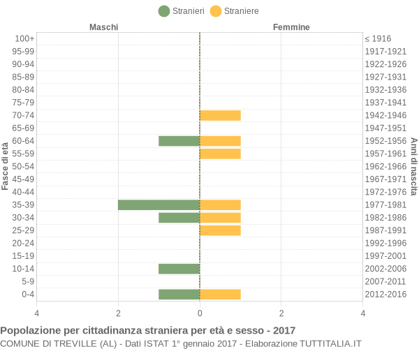 Grafico cittadini stranieri - Treville 2017