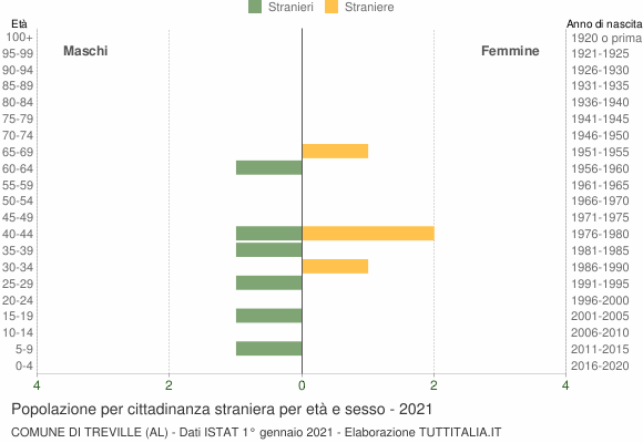 Grafico cittadini stranieri - Treville 2021