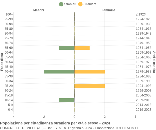 Grafico cittadini stranieri - Treville 2024