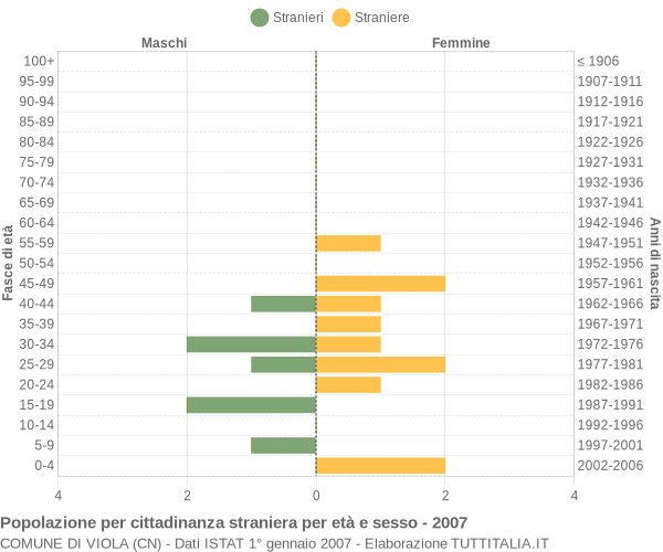 Grafico cittadini stranieri - Viola 2007