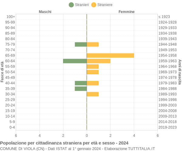 Grafico cittadini stranieri - Viola 2024