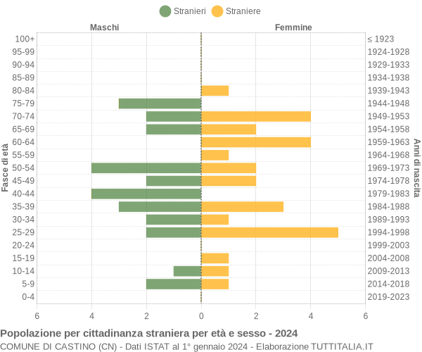 Grafico cittadini stranieri - Castino 2024