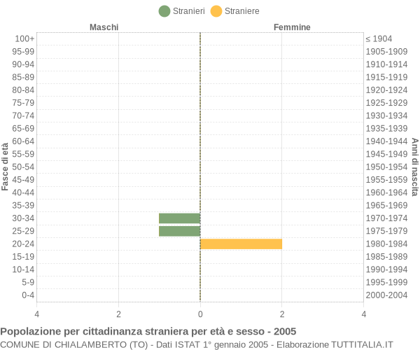 Grafico cittadini stranieri - Chialamberto 2005
