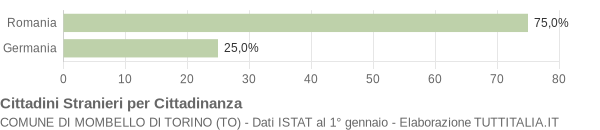 Grafico cittadinanza stranieri - Mombello di Torino 2005