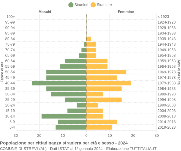 Grafico cittadini stranieri - Strevi 2024