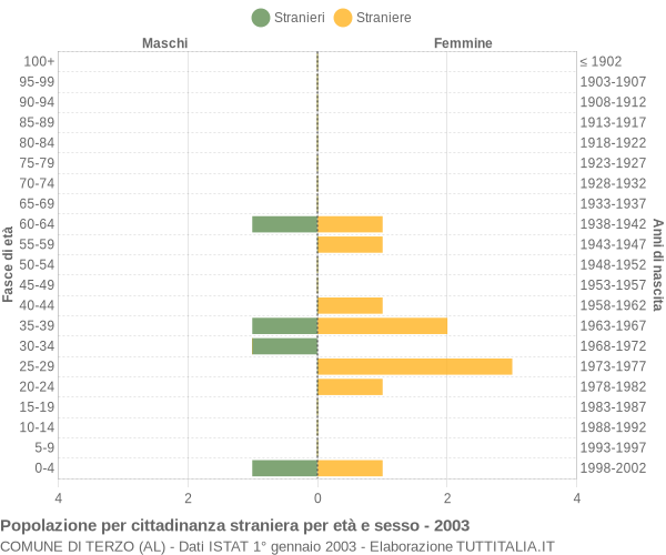 Grafico cittadini stranieri - Terzo 2003