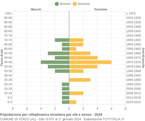 Grafico cittadini stranieri - Terzo 2024