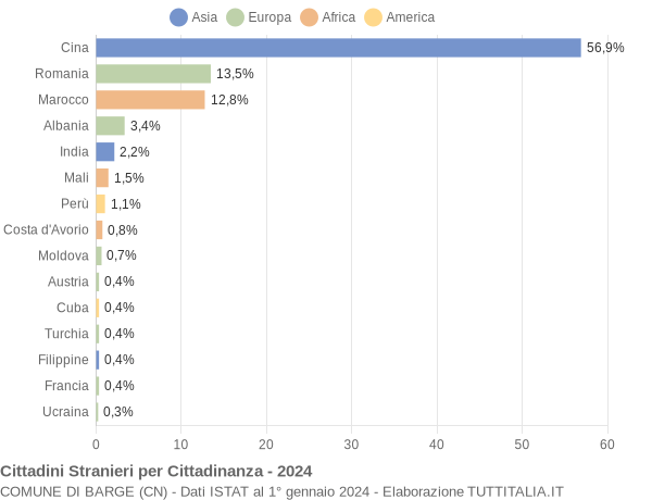 Grafico cittadinanza stranieri - Barge 2024