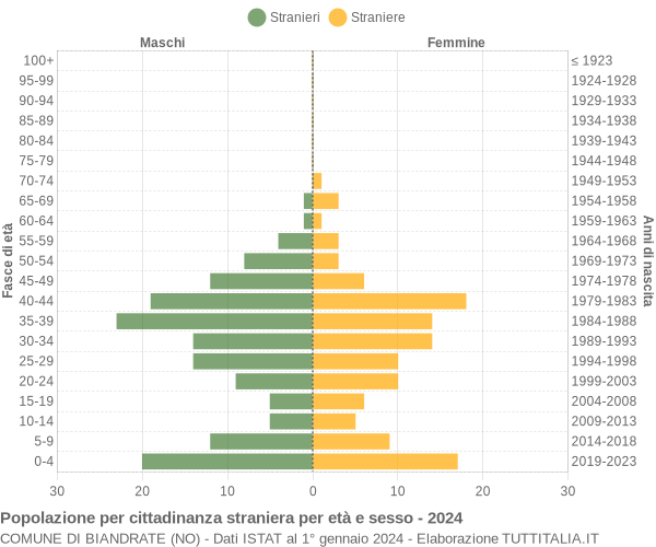 Grafico cittadini stranieri - Biandrate 2024