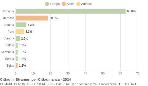 Grafico cittadinanza stranieri - Montaldo Roero 2024