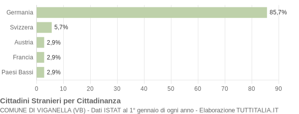 Grafico cittadinanza stranieri - Viganella 2006