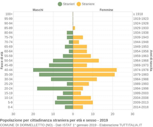 Grafico cittadini stranieri - Dormelletto 2019