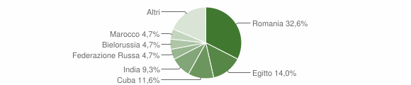 Grafico cittadinanza stranieri - Granozzo con Monticello 2013