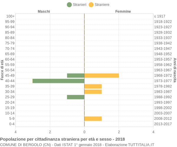 Grafico cittadini stranieri - Bergolo 2018