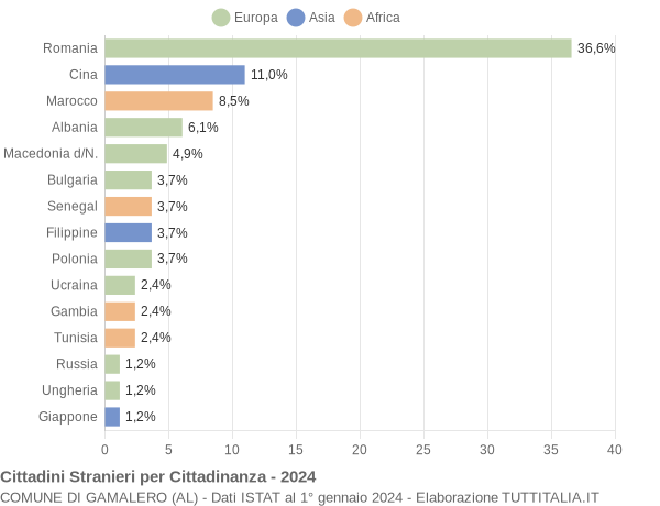 Grafico cittadinanza stranieri - Gamalero 2024