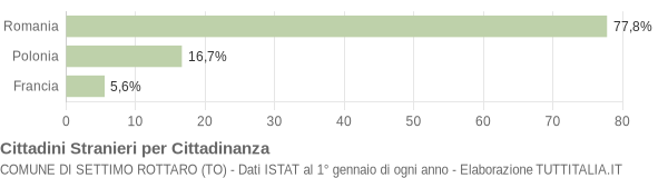 Grafico cittadinanza stranieri - Settimo Rottaro 2008