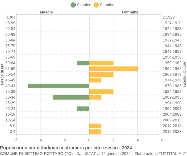 Grafico cittadini stranieri - Settimo Rottaro 2024