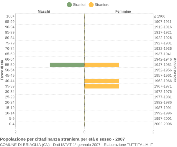 Grafico cittadini stranieri - Briaglia 2007