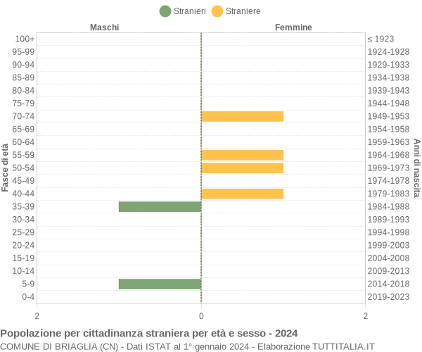 Grafico cittadini stranieri - Briaglia 2024