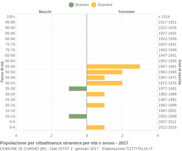 Grafico cittadini stranieri - Curino 2017