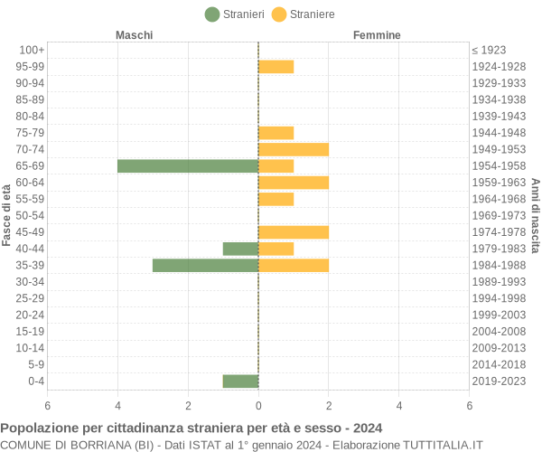 Grafico cittadini stranieri - Borriana 2024