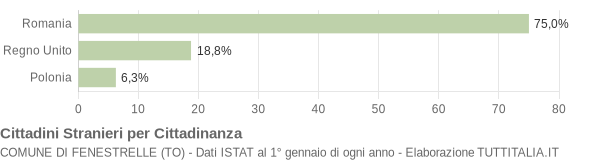 Grafico cittadinanza stranieri - Fenestrelle 2013