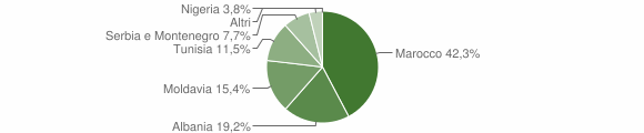 Grafico cittadinanza stranieri - Tricerro 2007
