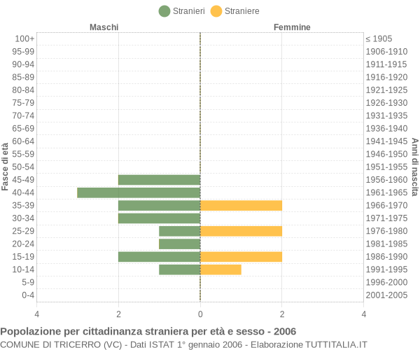 Grafico cittadini stranieri - Tricerro 2006