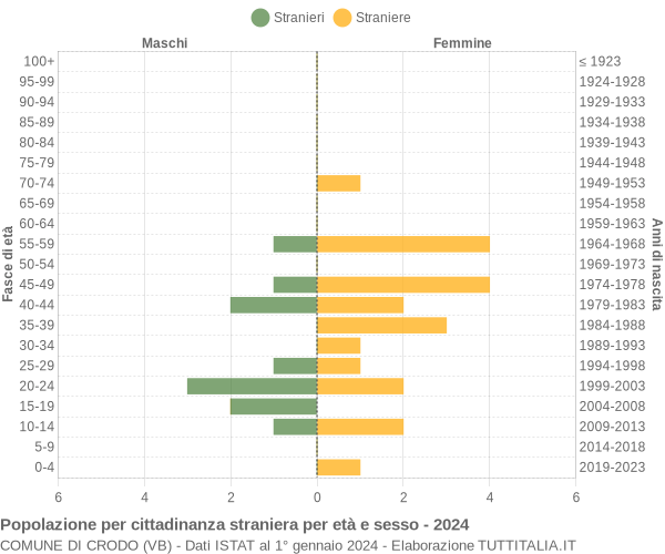 Grafico cittadini stranieri - Crodo 2024