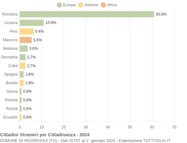 Grafico cittadinanza stranieri - Rivarossa 2024