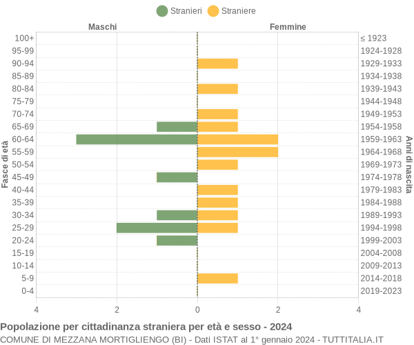 Grafico cittadini stranieri - Mezzana Mortigliengo 2024