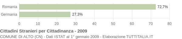 Grafico cittadinanza stranieri - Alto 2009