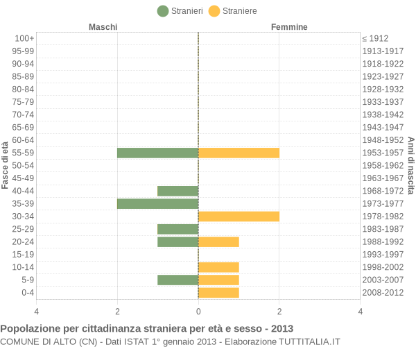 Grafico cittadini stranieri - Alto 2013