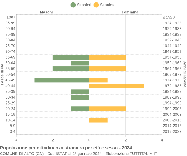 Grafico cittadini stranieri - Alto 2024