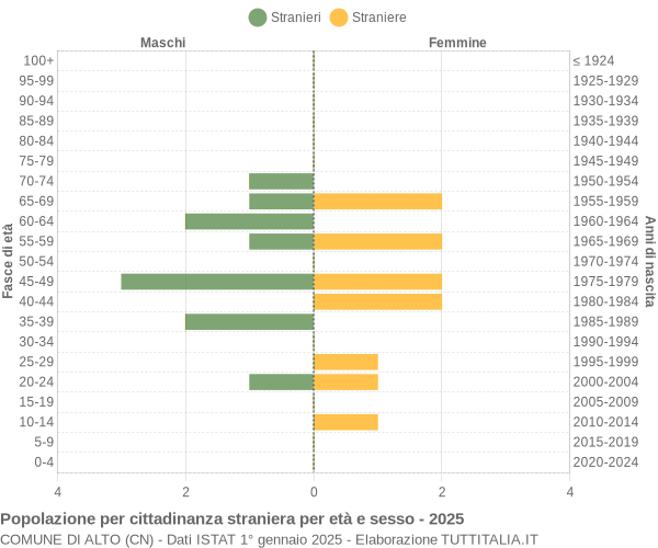 Grafico cittadini stranieri - Alto 2025