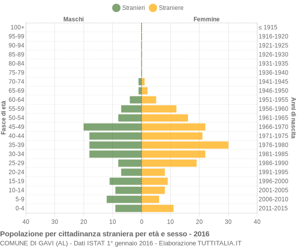 Grafico cittadini stranieri - Gavi 2016