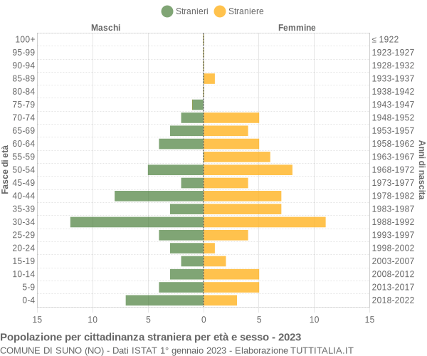 Grafico cittadini stranieri - Suno 2023