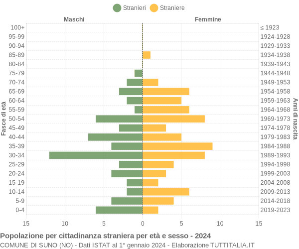 Grafico cittadini stranieri - Suno 2024