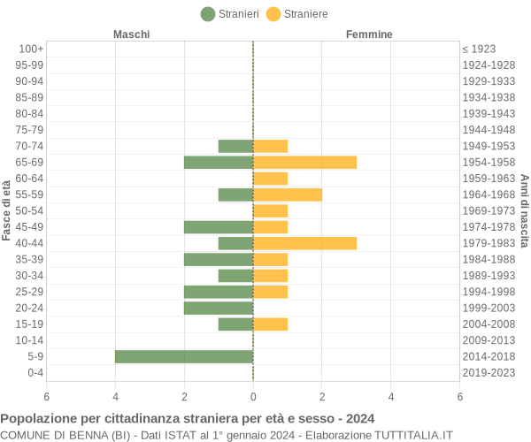 Grafico cittadini stranieri - Benna 2024