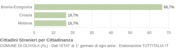 Grafico cittadinanza stranieri - Olivola 2009