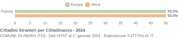 Grafico cittadinanza stranieri - Ingria 2024