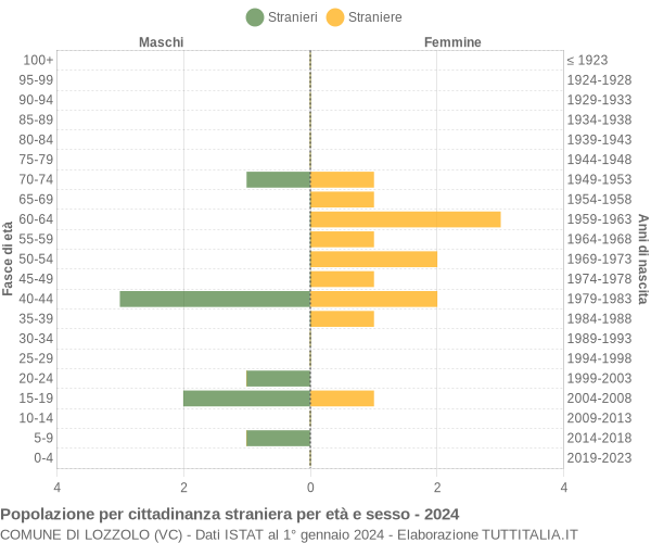 Grafico cittadini stranieri - Lozzolo 2024