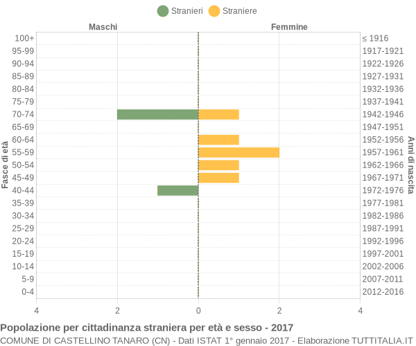 Grafico cittadini stranieri - Castellino Tanaro 2017