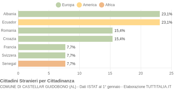 Grafico cittadinanza stranieri - Castellar Guidobono 2004