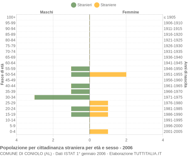 Grafico cittadini stranieri - Coniolo 2006
