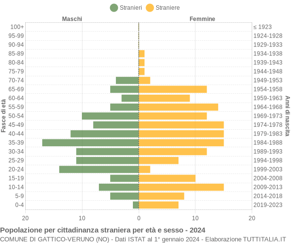 Grafico cittadini stranieri - Gattico-Veruno 2024