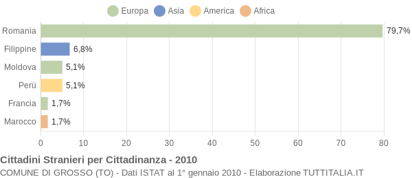 Grafico cittadinanza stranieri - Grosso 2010