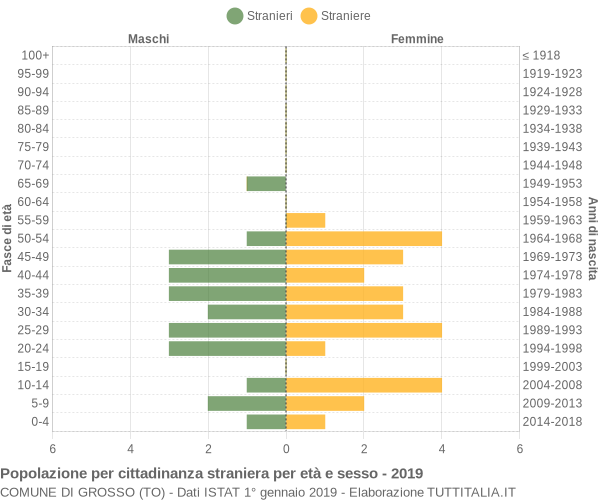 Grafico cittadini stranieri - Grosso 2019