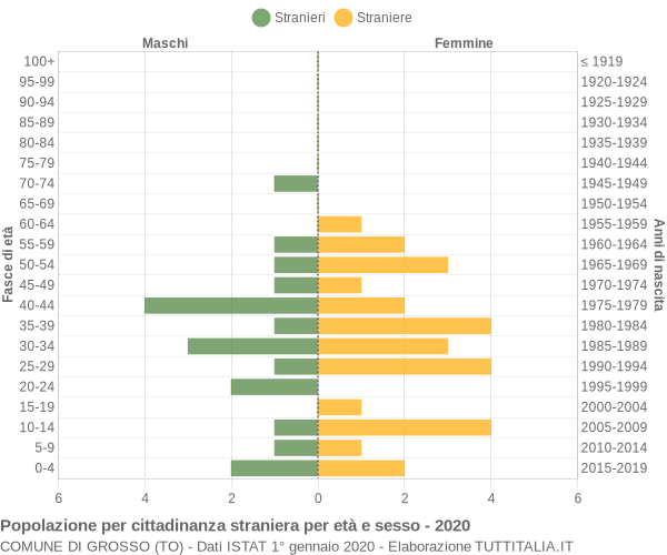 Grafico cittadini stranieri - Grosso 2020